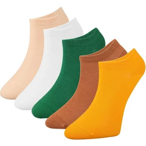 Four Solos Kadın 5'li Patik Pamuklu, Yumuşak ve Nefes Alabilir Bilek Çorapları