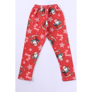 Kız Çocuk Yılbaşı Tayt Noel Baba Baskılı E31