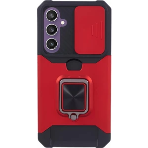 Samsung Galaxy S24 Fe Kickstand Kılıf Slayt Lens Kapağı Pc + Tpu Telefon Kapağı Kart Yuvası ile (Yurt Dışından)