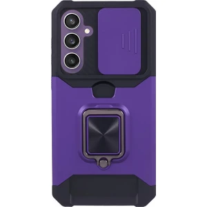 Samsung Galaxy S24 Fe Kickstand Kılıf Slayt Lens Kapağı Pc + Tpu Telefon Kapağı Kart Yuvası ile (Yurt Dışından)