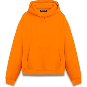 Alex Rosen Unisex Turuncu Oversize Fit Pamuklu Kapüşonlu Sweatshirt