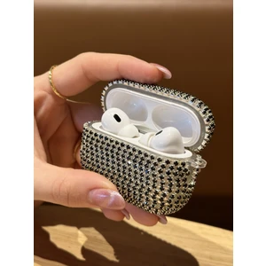 Paladyum Case Airpods Pro 1. Nesil ve Pro 2. Nesil Uyumlu Siyah Taşlı Kılıf