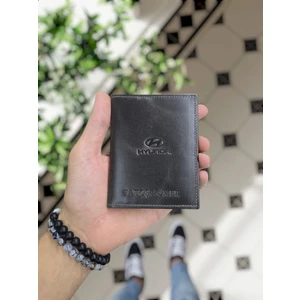 Visso Leather 1904 Hyundai Logolu Deri Araç Ruhsat Kılıfı - Ruhsat Kabı Isme Özel Çanta Kartlıklı