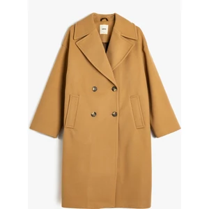 Kruvaze Oversize Uzun Kaşe Kaban
