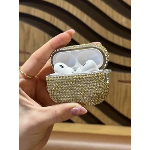 Paladyum Case Airpods Pro 1. Nesil ve Pro 2. Nesil Uyumlu Gold Taşlı Kılıf