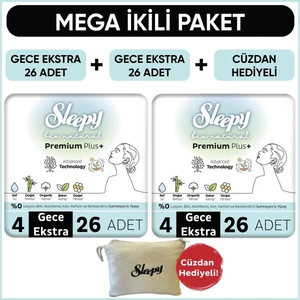 Bio Natural Premium Plus Hijyenik Ped Mega Paket Gece Extra 26 x 2 (52 Adet)