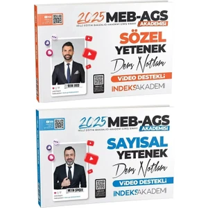 İndeks Akademi Yayıncılık 2025 Meb Ags Sözel / Sayısal Yetenek Video Ders Notları 2 Li Set