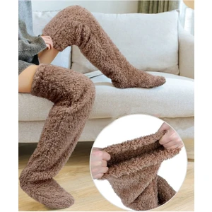 Sock Peluş Uyku Çorabı Welsoft Diz Üstü Oda Çorabı Ayak Isıtıcı Uzun Gonç Çorap