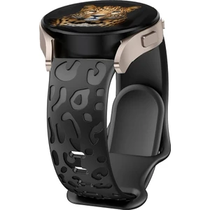 Samsung Galaxy Watch 7 6 5 4 Uyumlu Leopar Desenli 20MM Silikon Kordon