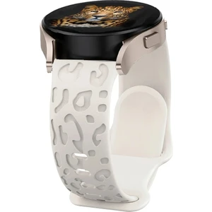 Samsung Galaxy Watch 7 6 5 4 Uyumlu Leopar Desenli 20MM Silikon Kordon