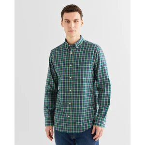 Erkek Yeşil Regular Fit Düğmeli Yaka Kareli Gömlek 3240194.373