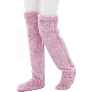 Sock Peluş Uyku Çorabı Welsoft Diz Üstü Oda Çorabı Ayak Isıtıcı Uzun Gonç Çorap