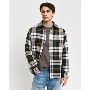 Erkek Yeşil Regular Fit Düğmeli Yaka Kareli Gömlek 3240173.374