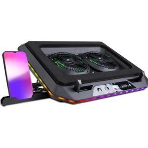 Gaming GT200 Laptop Soğutucu Notebook Stand,10 Rgb Işık Kontrolü , 15.6 -17 Inch , Hız Kontrolü , 2 Büyük Fan ,telefon Standı, 2 USB