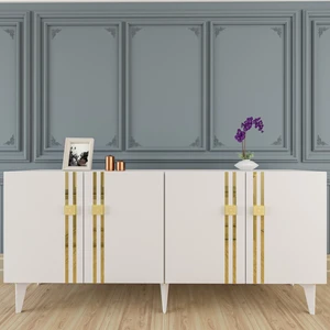 Cantek Dizayn Baharct (KB150) Konsol Beyaz-Altın