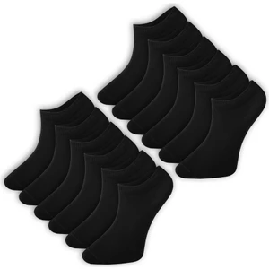 Four Solos Kadın, 12'li Set Pamuklu Desensiz Siyah Yazlık Patik Çorap, Bilek Boy Kısa Koşu Yürüyüş Spor Çorabı 35-40