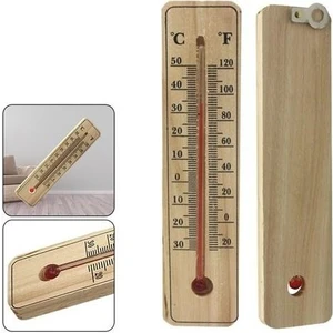 3,5-15 cm Küçük Ahşap Termometre Oda Sıcaklığı ve Sıcaklık Ölçme Termometresi Civalı Duvar Askılı Termometre