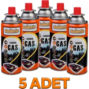 Kamp Gazı 5 Adet Bütan Propan Gaz Tüpü Portatif Ocak Kartuşu Tek Kullanımlık Pürmüz 400 ml