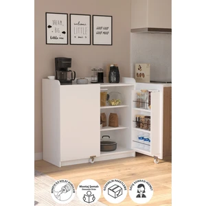 Çok Amaçlı Dolap Gökçe Erzak Dolabı Kiler Dolabı Mutfak Dolabı Beyaz