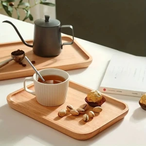 Bambu Dikdörtgen Servis Tabağı, Sunum Seti, Peynir Tabağı, Meyve Tabağı (30x20 Cm)