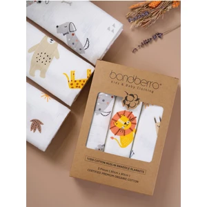 Çok Amaçlı Müslin Örtü & Battaniye 3'lü Set %100 Pamuk Oeko-Teks Sertifikalı 80X80 cm