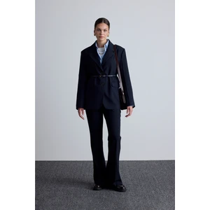 Klasik Kesim Blazer Ceket Lacivert