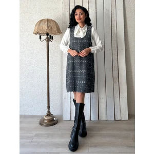 Küçüğüm Butik Kısa Gri Tüvit Jile Elbise