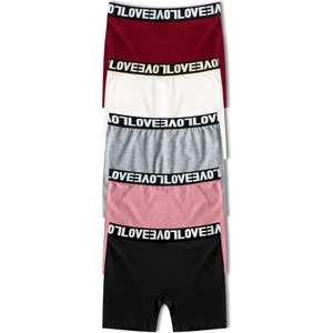 5'li Love Lastik Pamuklu Kadın Mini Tayt