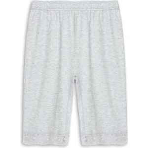 Paçası Dantel Pamuklu Fitilli Dokulu Bütük Beden Kadın Tayt