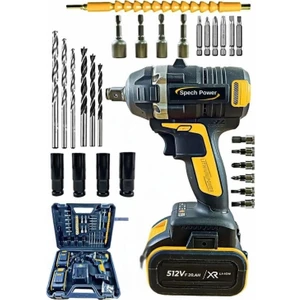 Spech Power Amerikan 512 Vf 20 Ah Akülü Somun Bijon Sökme Sıkma Makinası - Kömürsüz Motor  Bijon Sökme