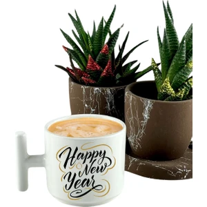 Deepcraft Best Quality 'Happy New Year' T Kulplu Kupa 185 Ml