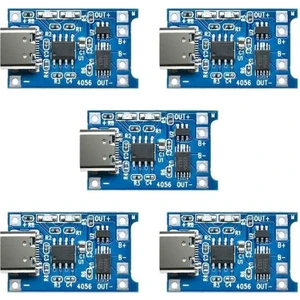 TP4056 Ters Akım Korumalı TP4056 18650 Type C Lityum Pil Şarj Devresi Type-C 5 ADET