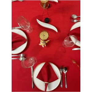 Zeren Home Polyester Keten Simli Oval Masa Örtüsü