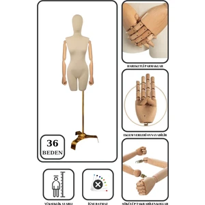 Manken İstanbul 36 Beden Gold Ayaklı Pantolon Giyebilen Terzi Mankeni Vitrin Mankeni Prova Mankeni