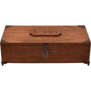 Tun's Atelier Isme Özel Dekoratif Takı Kutusu - 25  cm  x 10  cm  x 7  cm  | Bölmeli Asma Kilitli Kişiye Özel El Yapımı