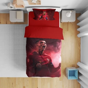 Erays Home Cristiano Ronaldo 3D Dijital Baskılı Tek Kişilik Nevresim Takımı Genç Nevresim Takımı