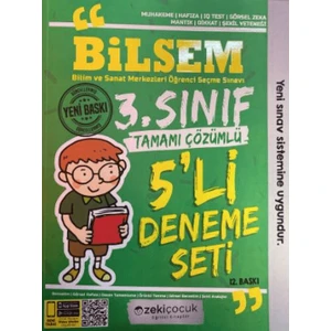 Zeki Çocuk Eğitici Kitaplar 3. Sınıf Bilsem 5'li Deneme Seti