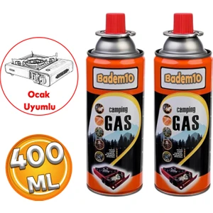 Kamp Gazı Bütan Propan Gaz Tüpü Portatif Ocak Kartuşu Tek Kullanımlık Pürmüz 400 ml 2 Adet