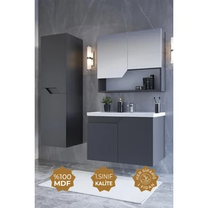 Teta Home Napoli 80 cm Mdf Banyo Dolabı Seti + Boy Dolabı