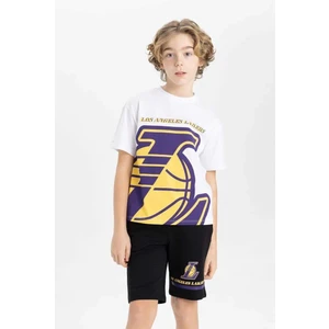 Erkek Çocuk NBA Los Angeles Lakers Oversize Geniş Kalıp Bisiklet Yaka Kısa Kollu Tişört C0388A824SM