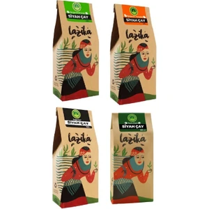 4'lü Siyah Çay Seti Doğal, Bergamotlu, Yayla Çaylı, Portakal Kabuklu 4 Adet