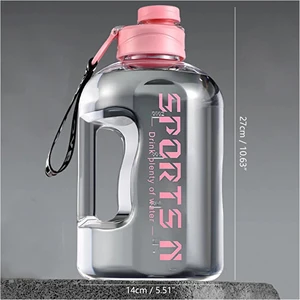2.7 Lt. Samanlı Büyük Kapasiteli Spor Su Şişesi - Siyah (Yurt Dışından)