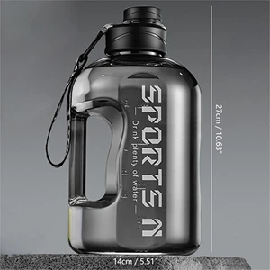 2.7 Lt. Samanlı Büyük Kapasiteli Spor Su Şişesi - Siyah (Yurt Dışından)