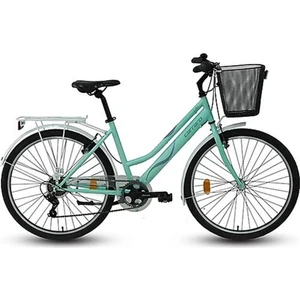 Lıla Kadın Şehir Bisikleti 440H V 26 Jant 7 Vites Açık Yeşil Beyaz Lila Yeşil