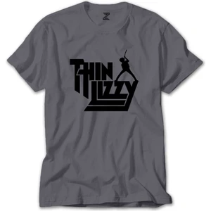 Z zepplin Thin Lizzy Text Gri Tişört