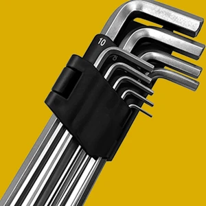 9 Parça Uzun Boy Çelik Alyan Anahtar Seti (Birer Adet 2mm, 2.5MM,3MM,4MM,5MM,6MM,8MM,10MM)