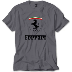 Z zepplin Ferrari Logo Gri Tişört