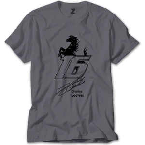 F1 Charles Leclerc Ferrari Gri Tişört