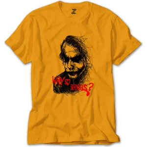 Joker Drawing Face Why So Serious Sarı Tişört
