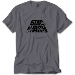 Star Wars Logo 3 Gri Tişört